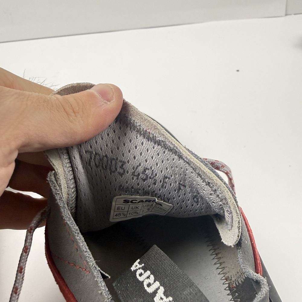 Scarpa Helix Shoes Mens 45.5 US 11 2/3 Rock Climbing Bouldering  Grey Leather - Picture 12 of 13
